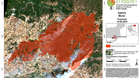 ΕΠαΔαΠ: Κάηκαν περισσότερα από 55.000 στρέμματα χθες στην Αλεξανδρούπολη 